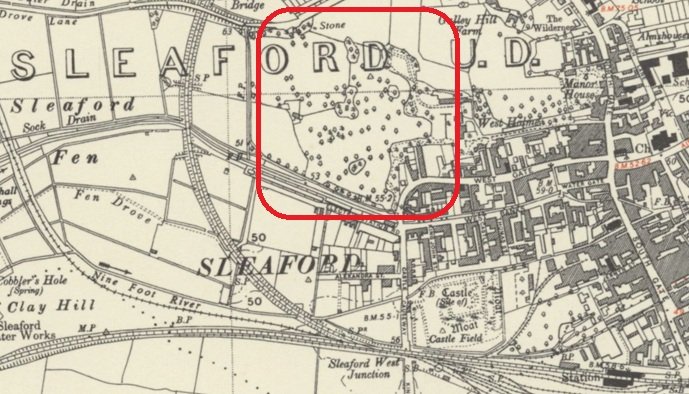 Sleaford - Westholme Grounds : Map credit National Library of Scotland